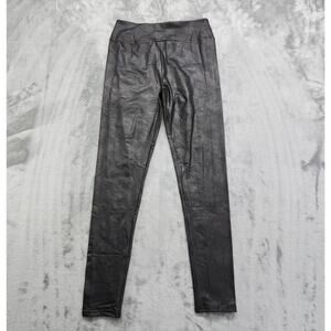 Joyspun Pants Womens L Black Crackle Footless Weekend Tights Pull On High Rise